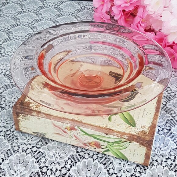 Fostoria Fairfax Rose Pink Depression Glass Small Console Bowl - Line 2375 - Picture 7 of 10
